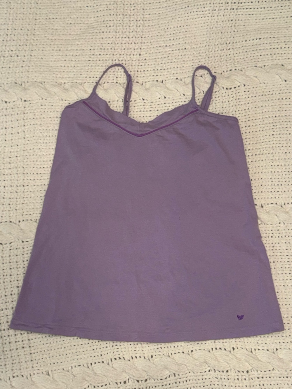 Petite Plume 100% Pima Cotton Cami Short Set in French Lavender Size M - Picture 2 of 8